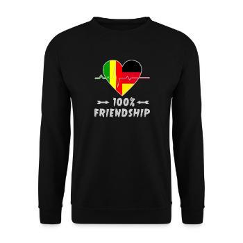100 % amitié entre le Mali et l'Allemagne - Sweat-shirt Unisexe - noir - Devant - Alina (178cm) & Michal (187cm)