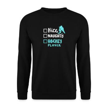 Eishockey Eishockeyspielerin - Unisex Pullover - Schwarz - Vorne - Alina (178cm) & Michal (187cm)