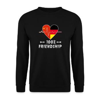 L'amitié entre la Chine et l'Allemagne est à 100% - Sweat-shirt Unisexe - noir - Devant - Alina (178cm) & Michal (187cm)