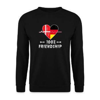 Le Danemark et l'Allemagne : amitié à 100 % - Sweat-shirt Unisexe - noir - Devant - Alina (178cm) & Michal (187cm)