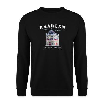 Haarlem Facade De Waag, Netherlands Hand Drawing - Unisex Sweatshirt - black - Front - Alina (178cm) & Michal (187cm)