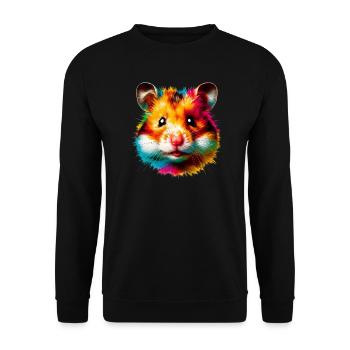 Hamster - Unisex Sweatshirt - black - Front - Alina (178cm) & Michal (187cm)