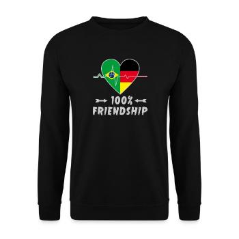 100 % amitié entre le Brésil et l'Allemagne - Sweat-shirt Unisexe - noir - Devant - Alina (178cm) & Michal (187cm)