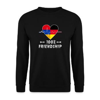 L'Arménie et l'Allemagne : amitié à 100 % - Sweat-shirt Unisexe - noir - Devant - Alina (178cm) & Michal (187cm)
