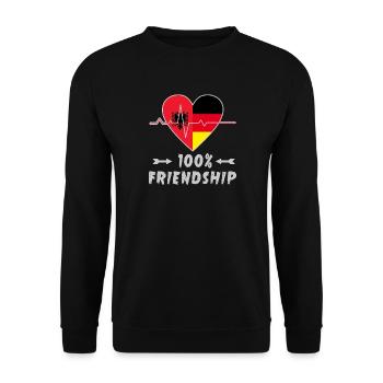 L'Albanie et l'Allemagne : amitié à 100 % - Sweat-shirt Unisexe - noir - Devant - Alina (178cm) & Michal (187cm)