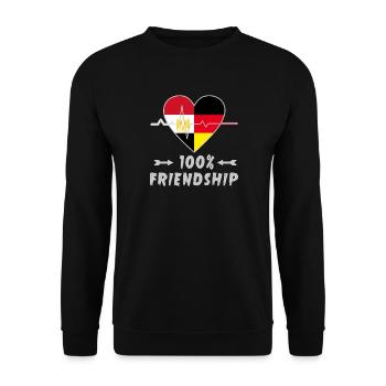 L'Égypte et l'Allemagne : amitié à 100 % - Sweat-shirt Unisexe - noir - Devant - Alina (178cm) & Michal (187cm)
