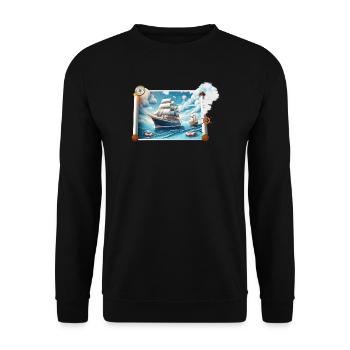 Nautische Segelreise - Unisex Pullover - Schwarz - Vorne - Alina (178cm) & Michal (187cm)