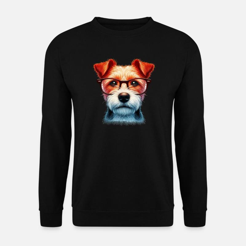 Hund mit Brille - Unisex Pullover - Schwarz