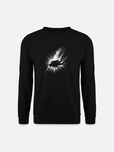 Taucher Silhouette für Tauchsport Fans - Unisex Pullover - Schwarz