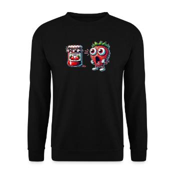 Design amusant de confiture de fraises - Sweat-shirt Unisexe - noir - Devant - Alina (178cm) & Michal (187cm)