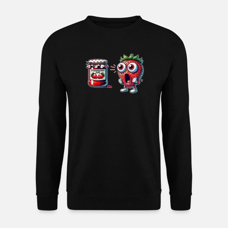 Funny strawberry jam design - Unisex Sweatshirt - black
