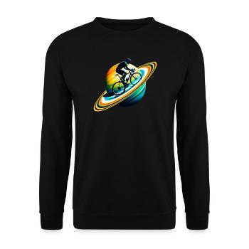 Radfahrer auf Saturn - Unisex Pullover - Schwarz - Vorne - Alina (178cm) & Michal (187cm)