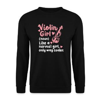 Violine Geigerin Geigenspielerin - Unisex Pullover - Schwarz - Vorne - Alina (178cm) & Michal (187cm)