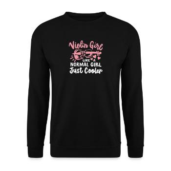 Geige Geigerin - Unisex Pullover - Schwarz - Vorne - Alina (178cm) & Michal (187cm)