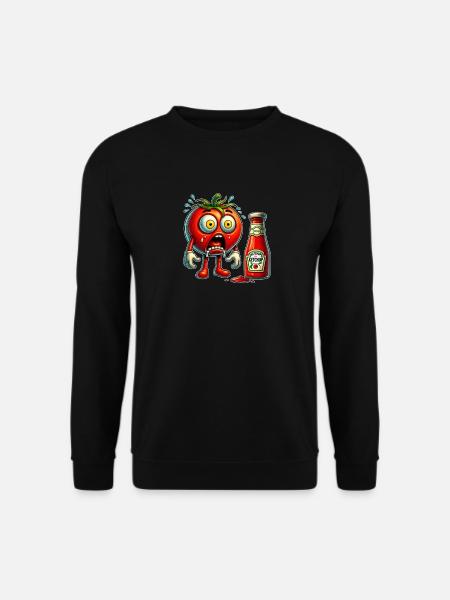 Funny tomato and ketchup design - Unisex Sweatshirt - black