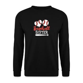Baseball Schwester - Unisex Pullover - Schwarz - Vorne - Alina (178cm) & Michal (187cm)