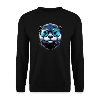 Otter - Unisex Sweatshirt - black - Front - Alina (178cm) & Michal (187cm)