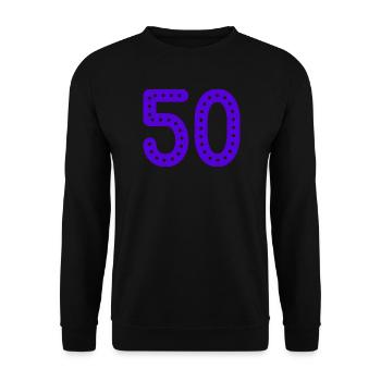 50. 50 YEARS. 50th ANNIVERSARY. 50 YEARS ANNIVERSARY. - Unisex Sweatshirt - black - Front - Alina (178cm) & Michal (187cm)