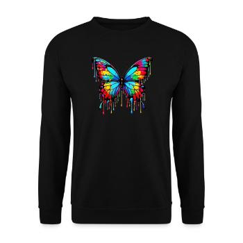Butterfly - Unisex Sweatshirt - black - Front - Alina (178cm) & Michal (187cm)