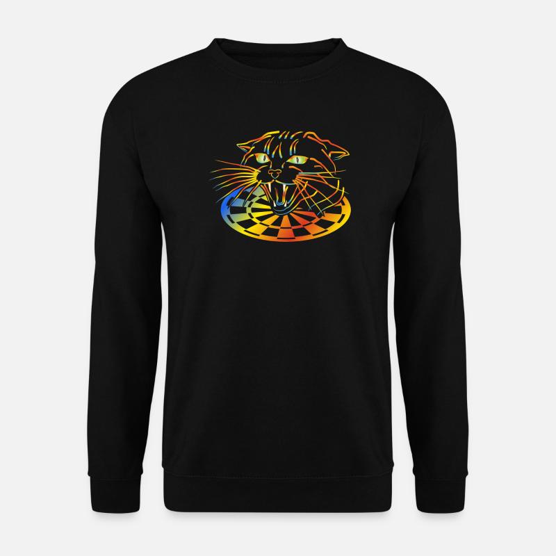 Darts Rainbow Cat Neon Art - Unisex Sweatshirt - black