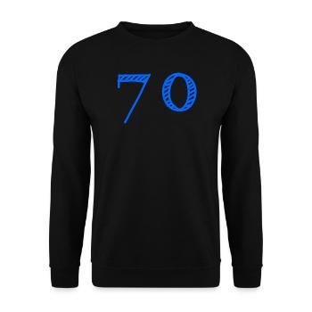 70. 70 YEARS. 70th ANNIVERSARY. 70 YEARS ANNIVERSARY. - Unisex Sweatshirt - black - Front - Alina (178cm) & Michal (187cm)