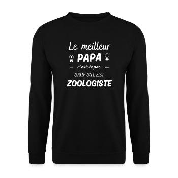 le meilleur papa n existe pas sauf si zoologiste - Sweat-shirt Unisexe - noir - Devant - Alina (178cm) & Michal (187cm)