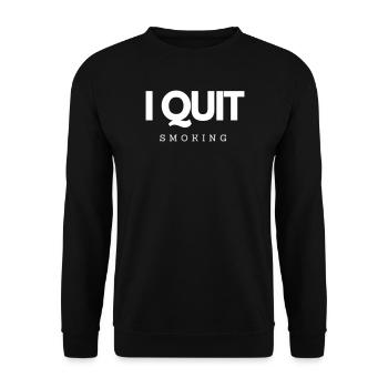 I Quit Smoking Motivation Healthy Lifestyle - Unisex Sweatshirt - black - Front - Alina (178cm) & Michal (187cm)