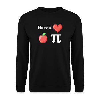 nerds love apple pi pie sprüche math pixel - Unisex Pullover - Schwarz - Vorne - Alina (178cm) & Michal (187cm)