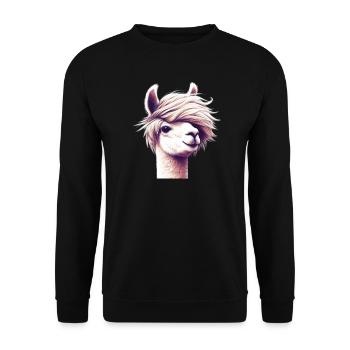 Alpaka - Unisex Pullover - Schwarz - Vorne - Alina (178cm) & Michal (187cm)