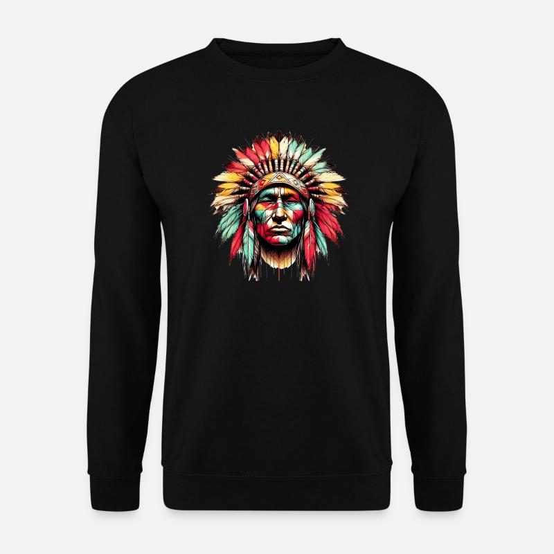 Amerikanischer Indianer Amerikaner - Unisex Pullover - Schwarz
