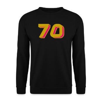 70. 70 ANS. 70e ANNIVERSAIRE. ANNIVERSAIRE 70 ANS. - Sweat-shirt Unisexe - noir - Devant - Alina (178cm) & Michal (187cm)