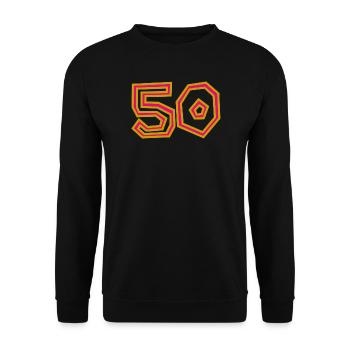 50. 50 ANS. 50e ANNIVERSAIRE. ANNIVERSAIRE 50 ANS. - Sweat-shirt Unisexe - noir - Devant - Alina (178cm) & Michal (187cm)