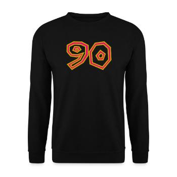 90. 90 ANS. 90e ANNIVERSAIRE. ANNIVERSAIRE 90 ANS. - Sweat-shirt Unisexe - noir - Devant - Alina (178cm) & Michal (187cm)