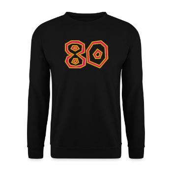 80. 80 YEARS. 80th ANNIVERSARY. 80 YEARS ANNIVERSARY. - Unisex Sweatshirt - black - Front - Alina (178cm) & Michal (187cm)