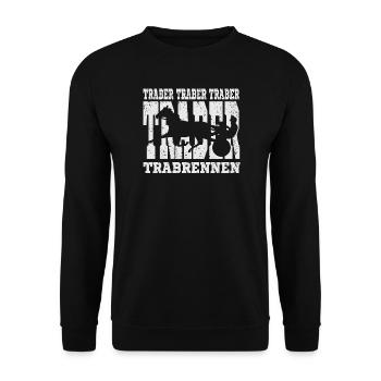 Dekoratives Traber Design - Unisex Pullover - Schwarz - Vorne - Alina (178cm) & Michal (187cm)
