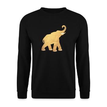 Yoga Elephant India Gold Luxury Mediation Energy - Unisex Sweatshirt - black - Front - Alina (178cm) & Michal (187cm)