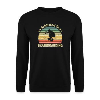 Skateboard Skater - Unisex Sweatshirt - black - Front - Alina (178cm) & Michal (187cm)