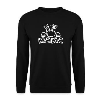 Kuh Mama Muttertag - Unisex Pullover - Schwarz - Vorne - Alina (178cm) & Michal (187cm)
