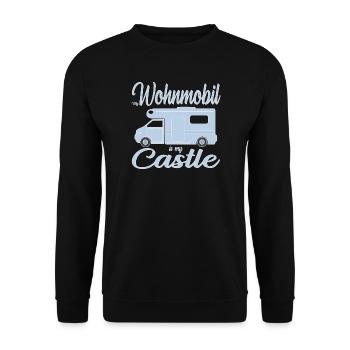 Wohnmobildseign für Abenteurer - Unisex Pullover - Schwarz - Vorne - Alina (178cm) & Michal (187cm)