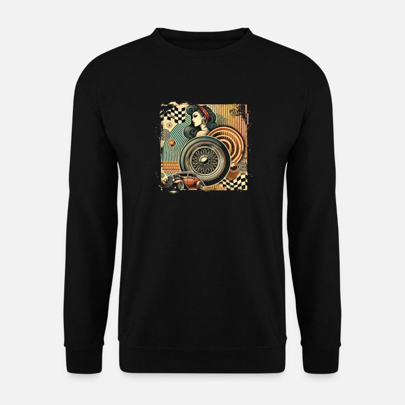 Tuning Hot Rod Rockabilly Design - Unisex Pullover - Schwarz