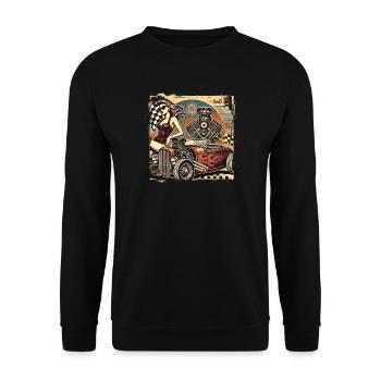 Tuning Hot Rod Design - Sweat-shirt Unisexe - noir - Devant - Alina (178cm) & Michal (187cm)