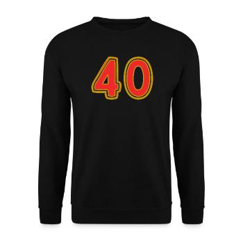 40. 40 ANS. 40e ANNIVERSAIRE. ANNIVERSAIRE 40 ANS. - Sweat-shirt Unisexe - noir - Devant - Alina (178cm) & Michal (187cm)