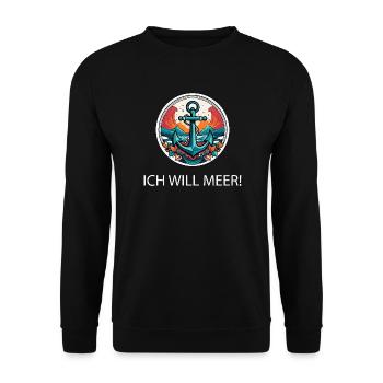 ICH WILL MEER - Unisex Pullover - Schwarz - Vorne - Alina (178cm) & Michal (187cm)
