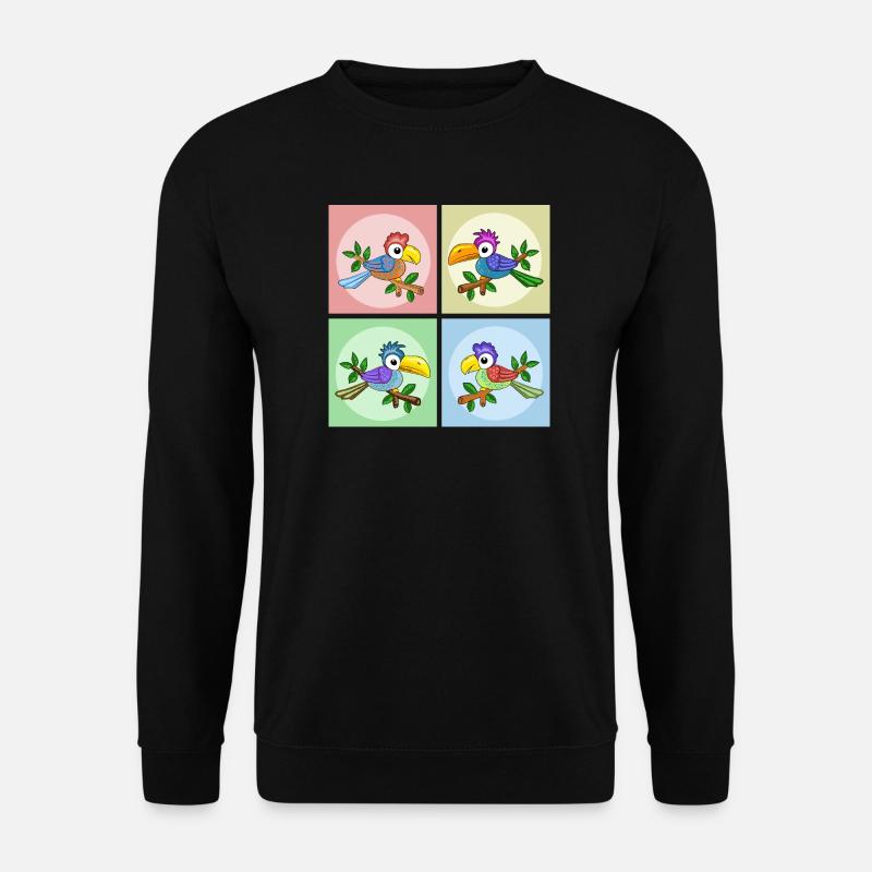 Bunte Papageien - Unisex Pullover - Schwarz