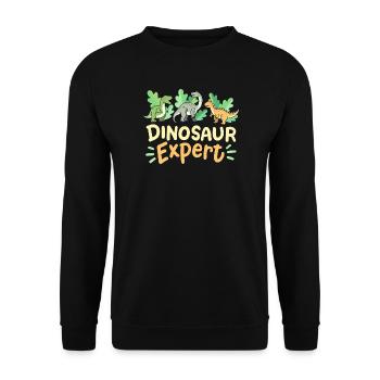 Dinosaurierliebhaber Dinosaurierexperte - Unisex Pullover - Schwarz - Vorne - Alina (178cm) & Michal (187cm)
