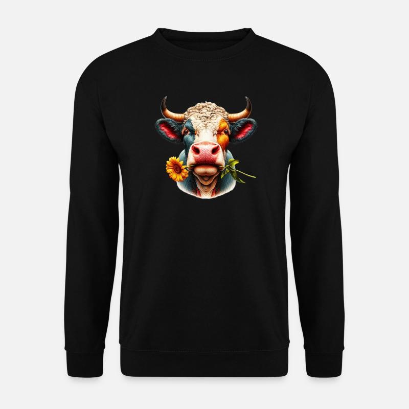 Fleurs de fleur de vache - Sweat-shirt Unisexe - noir