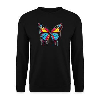 Butterfly - Unisex Sweatshirt - black - Front - Alina (178cm) & Michal (187cm)