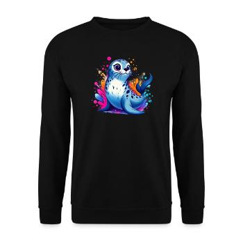 Seal - Unisex Sweatshirt - black - Front - Alina (178cm) & Michal (187cm)