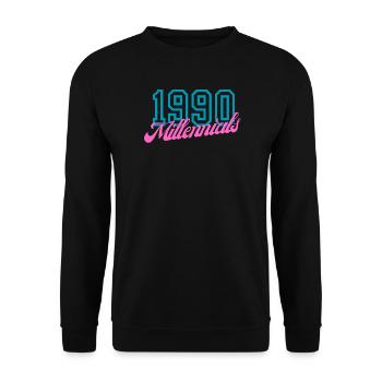Rétro 1990 Millennial Style Design numérique - Sweat-shirt Unisexe - noir - Devant - Alina (178cm) & Michal (187cm)