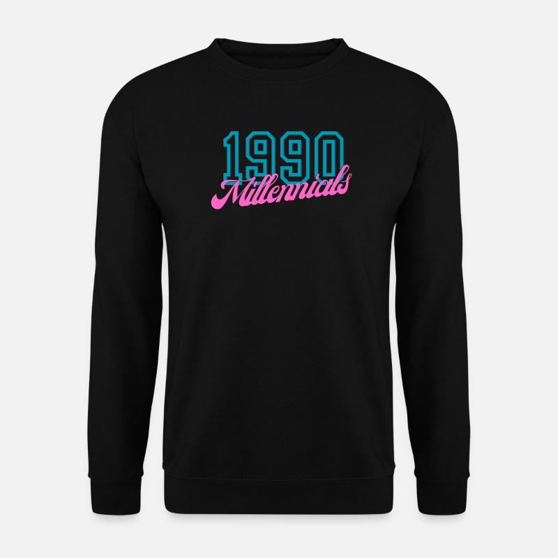 Retro 1990 Millennial Digitaler Stil Design - Unisex Pullover - Schwarz